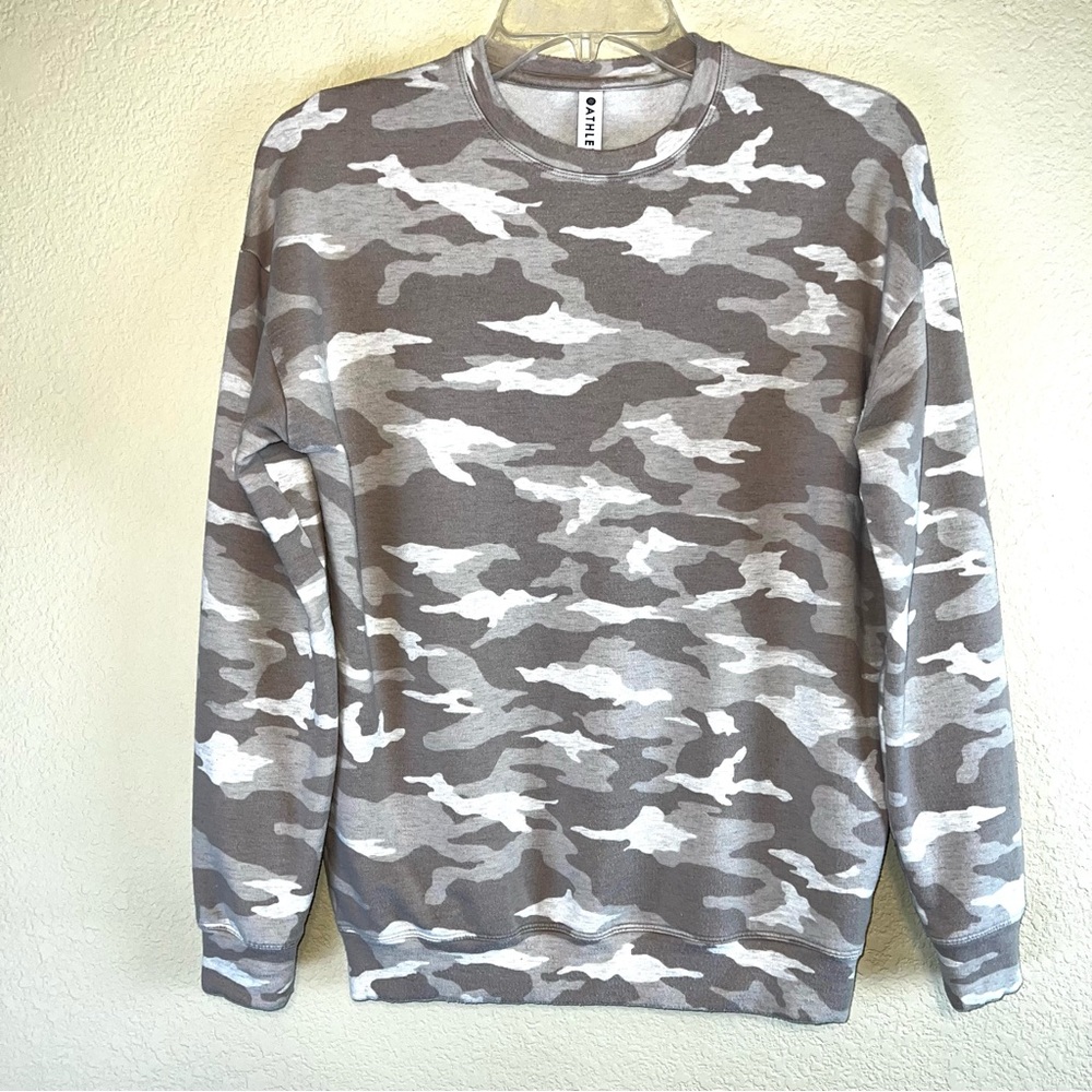 Athleta Women’s Studio to Street Cream/Tan Camo Pullover Sweatshirt. Sz XXS